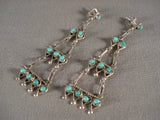 Gorgeous Vintage Zuni Turquoise Native American Jewelry Silver Earrings-Nativo Arts