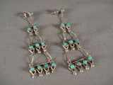 Gorgeous Vintage Zuni Turquoise Native American Jewelry Silver Earrings-Nativo Arts