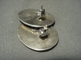 Gorgeous Vintage Zuni Turquoise Shell Hummingbird Native American Jewelry Silver Earrings Old-Nativo Arts