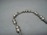 Graduating Sterling Native American Jewelry Silver Turquoise Vintage Navajo Necklace Old-Nativo Arts