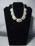 Graduating Sterling Native American Jewelry Silver Turquoise Vintage Navajo Necklace Old-Nativo Arts