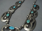Graduating Sterling Native American Jewelry Silver Turquoise Vintage Navajo Necklace Old-Nativo Arts