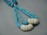 Graduating Turquoise Nuggets Vintage Navajo Native American Jewelry jewelry Heishi Necklace Old-Nativo Arts