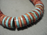 Graduating Turquoise/shell Vintage Santo Domingo/ Navajo Native American Jewelry Silver Necklace Old-Nativo Arts