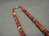 Graduating Turquoise/shell Vintage Santo Domingo/ Navajo Native American Jewelry Silver Necklace Old-Nativo Arts