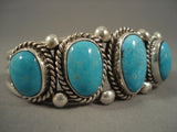 Graduating Vintage Navajo Turquoise Sterling Native American Jewelry Silver Bracelet-Nativo Arts