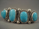 Graduating Vintage Navajo Turquoise Sterling Native American Jewelry Silver Bracelet-Nativo Arts
