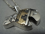 Guaranteed Authentic Vintage Native American Jewelry Navajo Thomas Singer Gold Sterling Silver Necklace-Nativo Arts