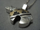 Guaranteed Authentic Vintage Native American Jewelry Navajo Thomas Singer Gold Sterling Silver Necklace-Nativo Arts