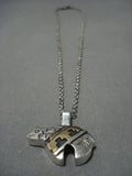 Guaranteed Authentic Vintage Native American Jewelry Navajo Thomas Singer Gold Sterling Silver Necklace-Nativo Arts