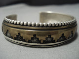 Guaranteed Authentic Vintage Native American Jewelry Navajo Thomas Singer Sterling Silver Bracelet Old-Nativo Arts