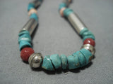 Guaranteed Authentic Vintage Native American Jewelry Navajo Thomas Singer Turquoise Silver Necklace-Nativo Arts