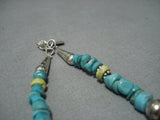 Guaranteed Authentic Vintage Native American Jewelry Navajo Thomas Singer Turquoise Silver Necklace-Nativo Arts