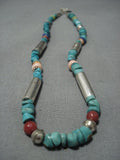 Guaranteed Authentic Vintage Native American Jewelry Navajo Thomas Singer Turquoise Silver Necklace-Nativo Arts