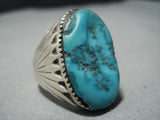 Guaranteed Authentic Vintage Native American Jewelry Zuni Important Turquoise Sterling Silver Ring-Nativo Arts