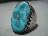 Guaranteed Authentic Vintage Native American Jewelry Zuni Important Turquoise Sterling Silver Ring-Nativo Arts