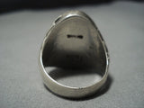 Guaranteed Authentic Vintage Native American Jewelry Zuni Important Turquoise Sterling Silver Ring-Nativo Arts