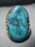 Guaranteed Authentic Vintage Native American Jewelry Zuni Important Turquoise Sterling Silver Ring-Nativo Arts