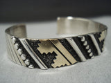 Guaranteed Authentic Vintage Navajo Thomas Singer Gold Sterling Silver Bracelet-Nativo Arts