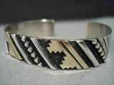 Guaranteed Authentic Vintage Navajo Thomas Singer Gold Sterling Silver Bracelet-Nativo Arts