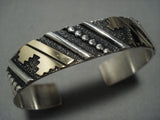 Guaranteed Authentic Vintage Navajo Thomas Singer Gold Sterling Silver Bracelet-Nativo Arts