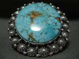 Guargantuan Vintage Navajo Ben Begaye Turquoise Native American Jewelry Silver Shell Ring-Nativo Arts