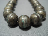 Hand Forged Sterling Silver Bead Vintage Navajo Native American Jewelry Necklace-Nativo Arts