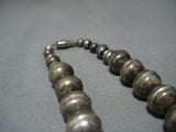 Hand Forged Sterling Silver Bead Vintage Navajo Native American Jewelry Necklace-Nativo Arts
