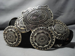 Hand Hammered Vintage Native American Zuni Navajo Sterling Silver Concho Belt Old-Nativo Arts