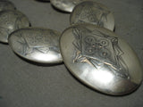 Hand Hammered Vintage Navajo Native American Jewelry jewelry Sterling Button Necklace Old-Nativo Arts