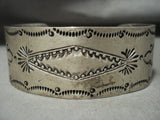 Hand Wrought Vintage Navajo 'Csun And Clouds' Native American Jewelry Silver Concho Bracelet-Nativo Arts