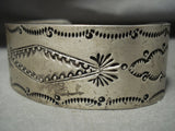 Hand Wrought Vintage Navajo 'Csun And Clouds' Native American Jewelry Silver Concho Bracelet-Nativo Arts