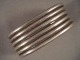 Hand Wrought Wide Stacked Vintage Navajo All Native American Jewelry Silver Bracelet Old-Nativo Arts
