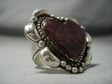 Heart Of Love Navajo Spiny Oyster Sterling Native American Jewelry Silver Ring-Nativo Arts