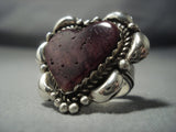 Heart Of Love Navajo Spiny Oyster Sterling Native American Jewelry Silver Ring-Nativo Arts