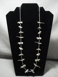 Heavy 102 Gram Vintage Santo Domingo/ Navajo Native American Jewelry Silver Fetish Necklace Old-Nativo Arts