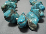 Heavy 142 Grams Vintaged Navajo Turquoise Nugget Native American Necklace Old-Nativo Arts