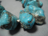 Heavy 142 Grams Vintaged Navajo Turquoise Nugget Native American Necklace Old-Nativo Arts