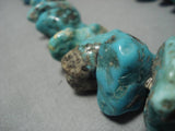 Heavy 142 Grams Vintaged Navajo Turquoise Nugget Native American Necklace Old-Nativo Arts