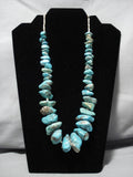 Heavy 142 Grams Vintaged Navajo Turquoise Nugget Native American Necklace Old-Nativo Arts