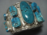 Heavy 164 Grams!! Vintage Native American Jewelry Navajo Sterling Silver Turquoise Bracelet Old-Nativo Arts