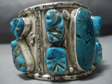 Heavy 164 Grams!! Vintage Native American Jewelry Navajo Sterling Silver Turquoise Bracelet Old-Nativo Arts