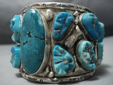 Heavy 164 Grams!! Vintage Native American Jewelry Navajo Sterling Silver Turquoise Bracelet Old-Nativo Arts