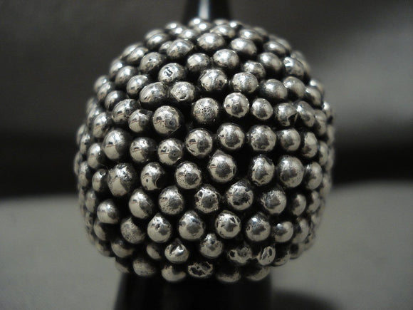 Heavy 35 Gram 'Plethora Of Native American Jewelry Silver Balls' Huge Sterling Navajo Ring-Nativo Arts