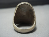 Heavy 35 Grams Vintage Navajo Sterling Silver Pearl Ring Old Native American Jewelry-Nativo Arts