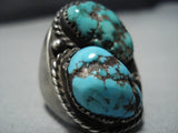 Heavy 37 Grams Vintage Native American Jewelry Navajo Sterling Silver Old Persin Turquoise Ring Old-Nativo Arts