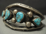 Heavy And Old Vintage Navajo Vibrant Turquoise Sterling Native American Jewelry Silver Bracelet-Nativo Arts