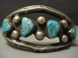 Heavy And Old Vintage Navajo Vibrant Turquoise Sterling Native American Jewelry Silver Bracelet-Nativo Arts