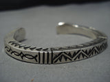Heavy And Thick!! Detailed Vintage Native American Jewelry Navajo Sterling Silver Bracelet-Nativo Arts