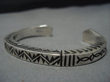 Heavy And Thick!! Detailed Vintage Native American Jewelry Navajo Sterling Silver Bracelet-Nativo Arts